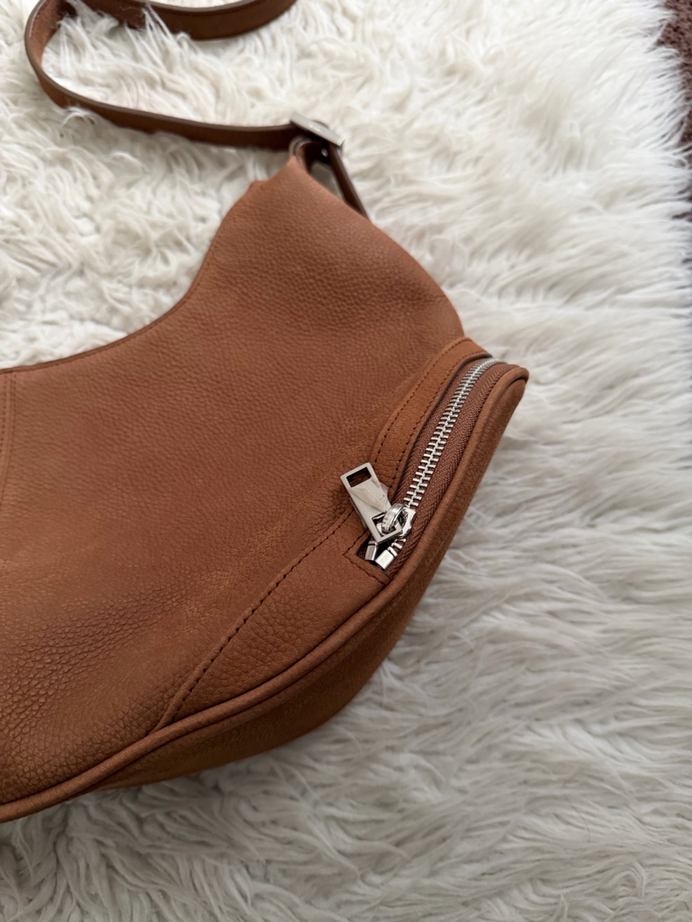 OSOI Cargo Hobo Shoulder Bag in Nubuck Brown - Picture 5 of 14
